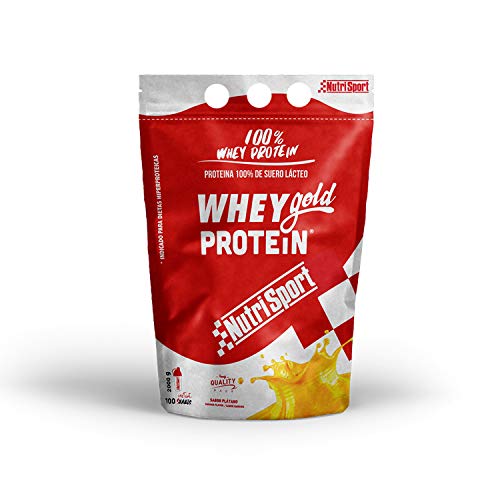 NUTRISPORT Whey Gold Protein | Complemento Alimenticio Post Entrenamiento | Fuente de Proteína (PLÁTANO, 2000 GR)