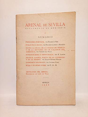 Arenal de Sevilla. Suplemento de Mediodía / Los publica Eduardo Llosent y Marañon. Nº 2