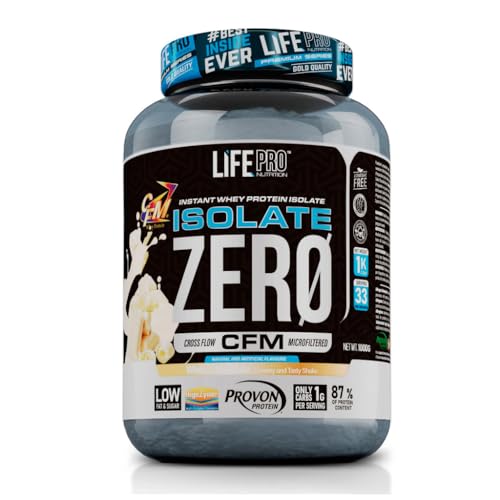 Life Pro Isolate Zero 1Kg | Alimento Deportivo de Proteína de Suero Aislada, Suplemento Proteínas para Mejora y Crecimiento del Sistema Muscular, Aumenta Resistencia, Sabor White Chocolate
