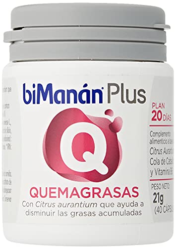 BiManán Plus Q - Complemento Alimenticio Quemagrasas con Citrus aurantium que ayuda a Disminuir las Grasas Acumuladas - 40 Cápsulas (Paquete de 2)