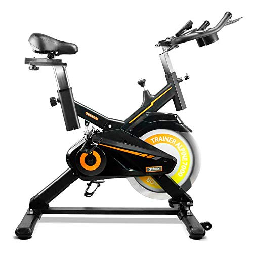 gridinlux | Trainer Alpine 7000 | Bicicleta estática | Ciclo Indoor | Volante de Inercia 15 kg | Nivel Avanzado | Sensores de Pulso | Pantalla LCD | Fitness