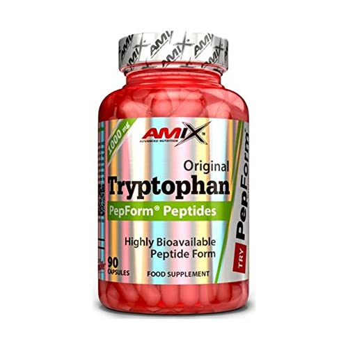 AMIX - Suplemento Deportivo - Triptófano Pepform en Cápsulas 90 - Favorece la Relajación y el Sueño - Péptidos de Triptófano de Rápida Absorción - Aminoácidos Esenciales