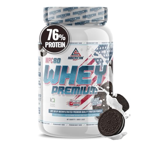 AS American Suplement | Premium Whey Protein 900 g | Oreo | Proteína de Suero de Leche | Aumentar tu Masa Muscular | Alta Concentración de Proteína WPC80 Pura | Contiene L-Glutamina Kyowa Quality®