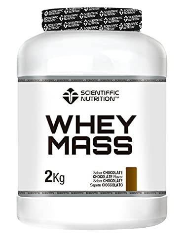 Scientiffic Nutrition - Whey Mass, Proteínas y Carbohidratos en Proporción 50/50, Aumenta el Volumen Muscular, con Creatina, Enzimas Digestivas y Glutamina - 2kg, Chocolate.