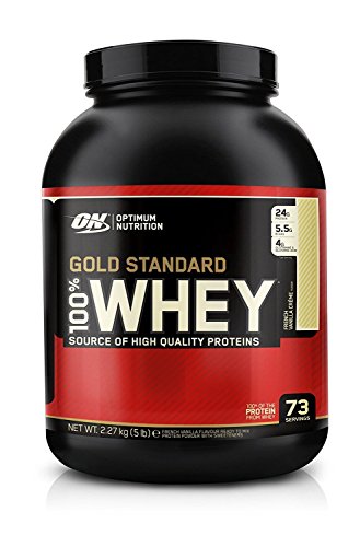 Optimum Nutrition Gold Standard Whey, lata de 2270 g, vainilla