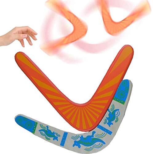 dancepandas Boomerang de Madera 2PCS Boomerang Estable en Forma de V Deportivo de Regreso Maniobra Dardo Juguete Volador para Niños Adultos Al Aire Libre