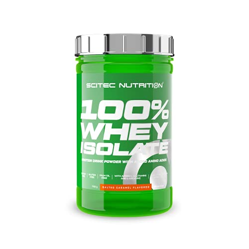Scitec Nutrition 100% Whey Isolate - Puro Poder Proteico con BCAAs - Glutamina y Arginina - Fórmula sin Azúcar ni Gluten, 700 g, Caramelo salado