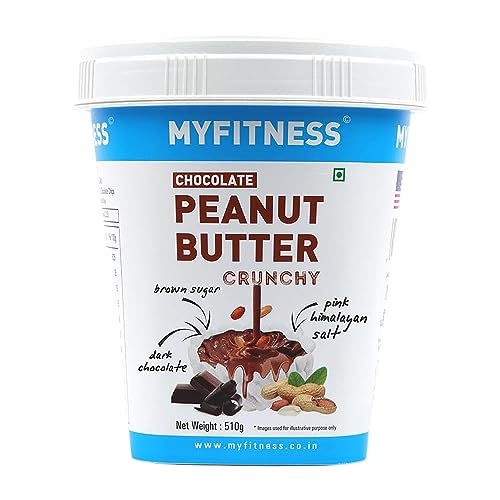 MYFITNESS Peanut Butter Chocolate Crunchy Non-GMO Gluten-Free No Preservative All Natural Ingredient High Protein Made with American Recipe, 510 gm