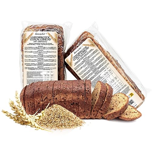 2 paquetes | Pan de cereales proteico Line@ | 30% de PROTEÍNA, bajo en carbohidratos, bajo en azúcar, bajo en calorías, rico en OMEGA 3