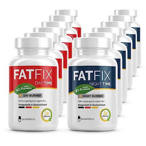 Fatfix AM & PM - oferta combinada de ambos productos - adecuado para hombres y mujeres (set de 12)