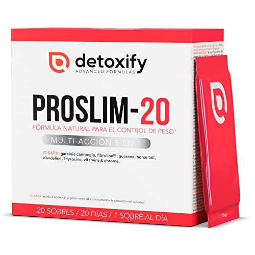 Detoxify ProSlim-20 | Elimina el Hambre Durante 20 Días | Fórmula Avanzada Acción 5 En 1 Para Adelgazar | Adelgazar Rápido y Efectivo Mujer | L Carnitina | Keto Diet
