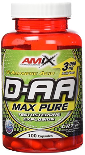 AMIX - Suplemento Deportivo - D-AA Max Pure en Formato de 100 Cápsulas - Gran Aporte de Hormonas - Ayuda a Mejorar la Masa Muscular y Potencia la Fuerza