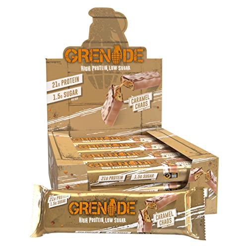 Grenade High Protein and Low Carb Barra Sabor - Caramel Chaos, 12 x 60 g