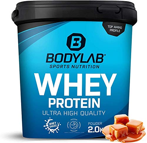 Bodylab24 Whey Protein Powder Caramelo salado 2kg, polvo rico en proteína para músculos más fuertes, la proteína de suero puede promover la construcción de músculo, con 80% de proteína, sin aspartamo