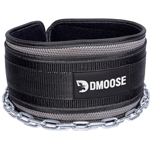 Premium Dip Belt con cadena de DMoose Fitness - Cadena de acero resistente de 36