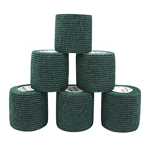 COMOmed Non-woven fabric self-adhesive Bandage venda cohesiva Mascota Vendaje Verde oscuro 5cmX4.5m 6 Volumen