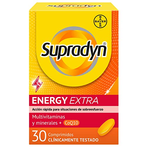 Supradyn Energy Extra Multivitaminas para Deportistas con Vitaminas, Minerales y Coenzima Q10, 30 Comprimidos