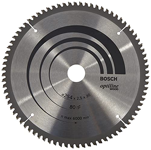 Bosch Professional 2 608 640 437 - Hoja de sierra circular Optiline Wood (254 x 30 x 2,5 mm, 80)