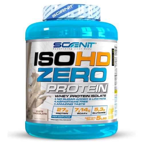ISOHD Zero Protein - 100% whey protein isolate, proteinas whey para el desarrollo muscular - Proteinas para masa muscular con aminoácidos - proteinas whey isolate - 2,27 kg (Choco blanco)