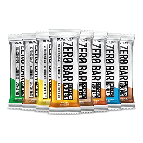 BioTechUSA Zero Bar Protein Snack - Bajo en Azúcar y Sin Lactosa | Textura Crujiente | Deliciosos Sabores | Ideal para Dietas y Entrenamientos, Flavour Mix, 24 * 50g