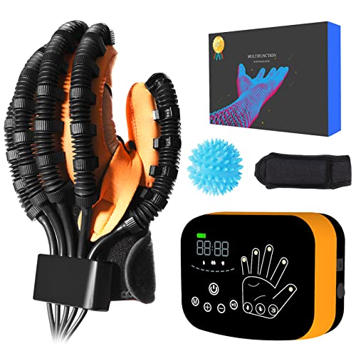 EMFOCU Versión mejorada de guantes de rehabilitación de manos, guantes de terapia de rehabilitación de dedos para ictus, aparato de ejercicio de manos para enfermedad de Parkinson.