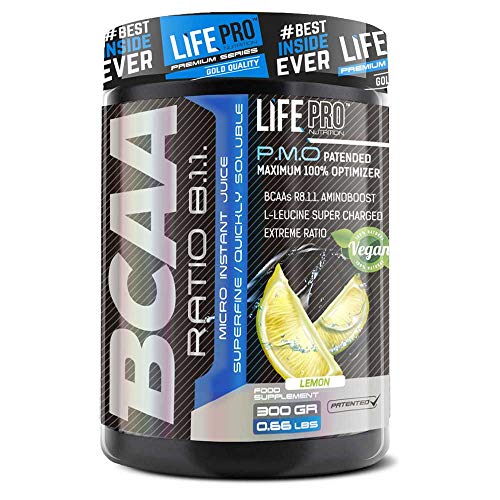 Life Pro BCAA Pro 8:1:1 Ajinomoto 300 gramos | Suplemento con Aminoácidos de Cadena Ramificada, Leucina, Valina e Isoleucina, Sabor Limón