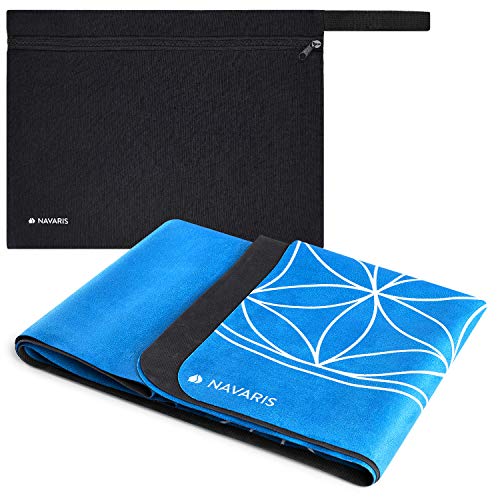 Navaris Esterilla de yoga plegable - Alfombra de gimnasia antideslizante de 183 x 61 x 0.15 CM - Colchoneta deportiva para pilates ejercicio - Azul