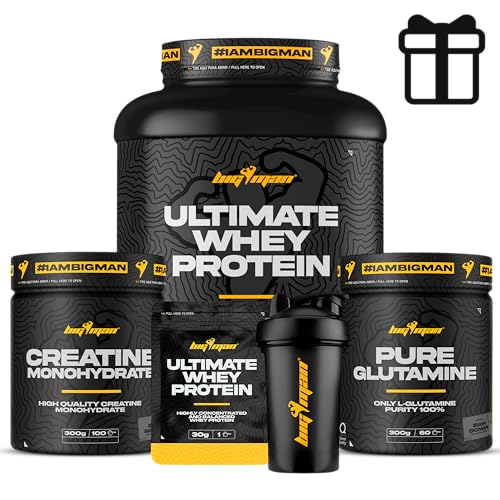 Pack BigMan | Ultimate Wehy Proteína 2kg (Sandia) + Creatina 300 Gr + Glutamina 300Gr + Shaker 