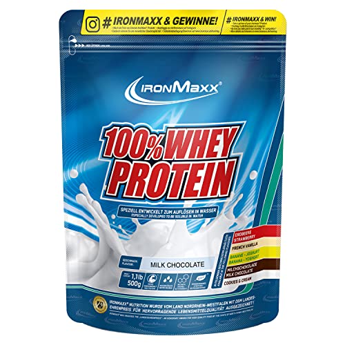 IronMaxx 100% Proteína de suero en polvo - chocolate bolsa de 500g| proteína en polvo a base de proteína de suero de leche soluble en agua, reducida en azúcar | muchos sabores diferentes