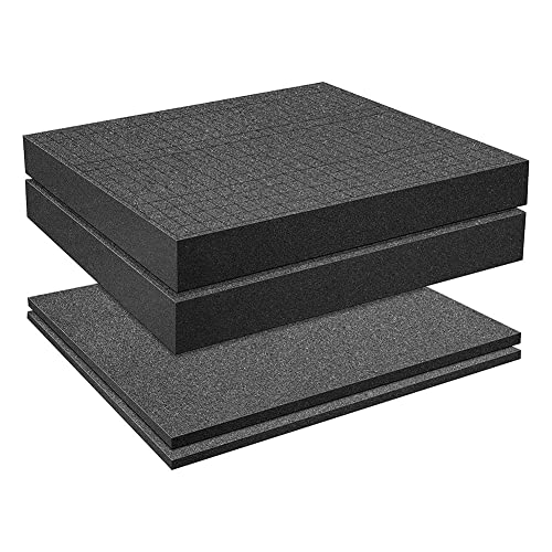 QWAMBVZE 4 piezas Pick Apart Inserto de espuma Pre Square Sheet Foam con uso inferior para cajas de juegos de mesa Cajón de almacenamiento A