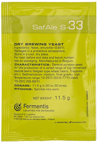 Levadura de cerveza Fermentis US-05 W 34/70 S-33 S-23 fermentada superior fermentada inferior (S-33)