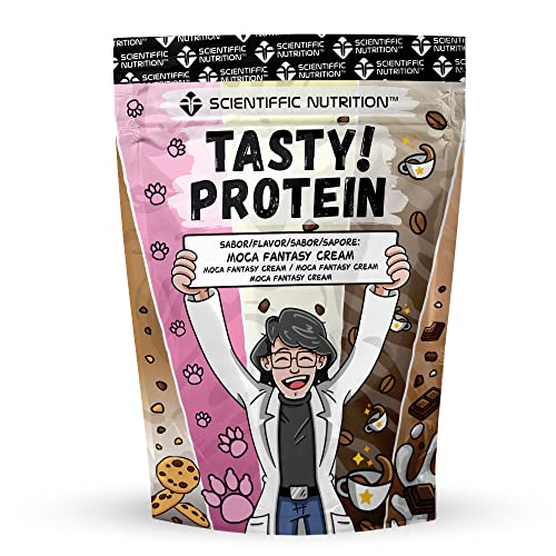 Scientiffic Nutrition - Tasty Protein, Concentrado de Proteína de Suero de Leche en Polvo, con Enzimas Digestivas y Lactasa para Favorecer la Digestión - 500g, Sabor Moca Fantasy Cream.