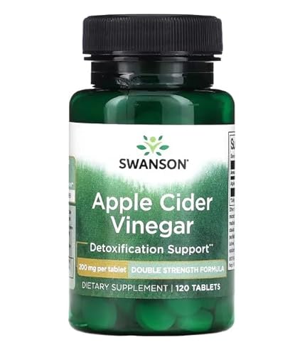 Swanson Vinagre de Sidra de Manzana 200mg de Doble Potencia - Suplemento Natural para Desintoxicación y Digestión Saludable - 120 Tabletas