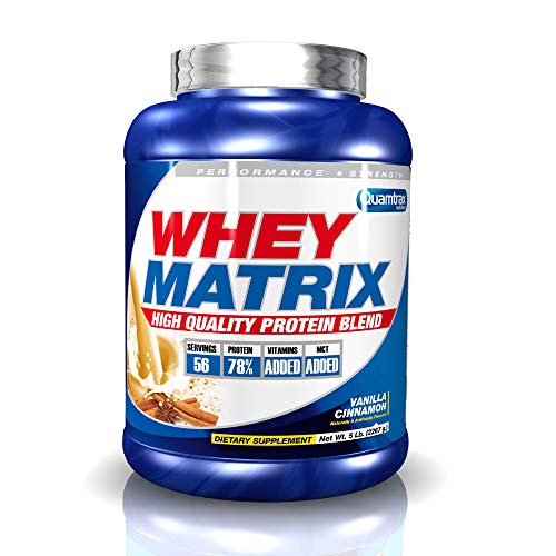 Quamtrax Nutrition - Whey Matrix - Suplemento proteico en polvo con sabor a Vainilla Cinnamon - 2266 gr