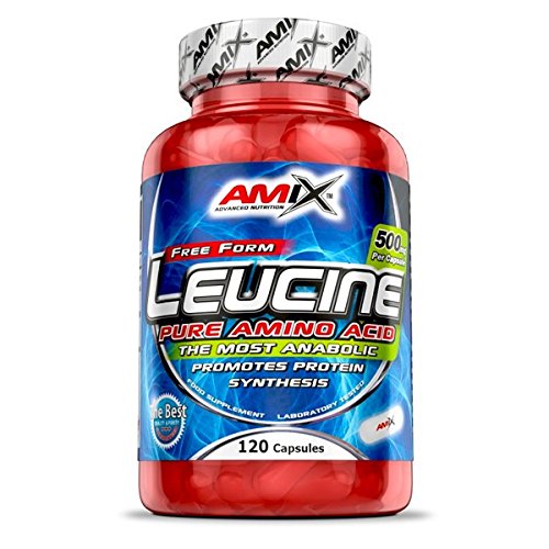 AMIX -Suplemento Alimenticio Leucina en 120 Cápsulas - Favorece la Recuperación Muscular y Ayuda a Definir los Músculos - Complemento Nutricional - Aporta Aminoácidos Esenciales