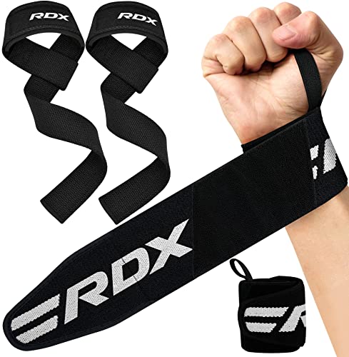 RDX Weight Lifting Straps, Deadlifting Powerlifting, 60CM Anti Slip Hand Bar Grip, 5MM Neoprene Wrist Support, Bodybuilding Workout Heavy Duty Weightlifting, Soft Cotton, Strength Training Gym Fitness