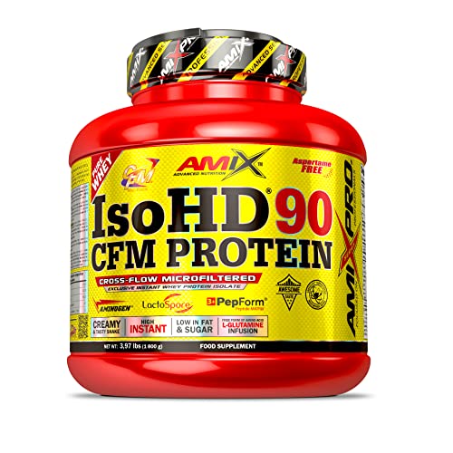 AMIX - Proteína Aislada de Suero en Polvo - Iso HD 90 en Formato de 1,8 kg - Ayuda a Aumentar la Masa Muscular - Mejora el Rendimiento Muscular - Sabor a Doble Chocolate Blanco