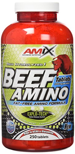 AMIX - Suplemento Alimenticio Beef Amino en 250 Tabletas - Favorece la Recuperación Muscular y Ayuda a Definir los Músculos - Suplemento Alimenticio - Aporta Aminoácidos Esenciales