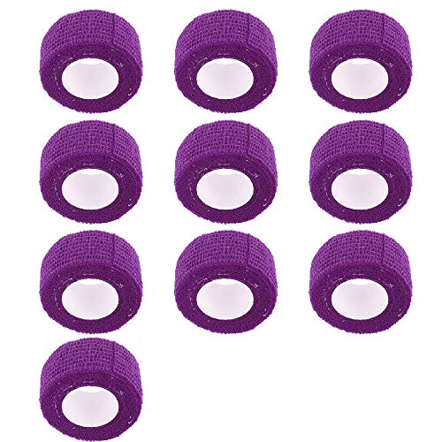 Mintice 10 X Vendajes autoadhesivos Envoltura cohesiva elástico Fuerte Cinta de Primeros Auxilios Púrpura Color para muñeca Tobillo Deporte 4.5mx2.5cm