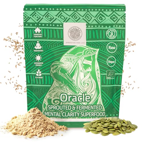 Ancestral Superfoods - Oracle, Vegan Whole Foods Powder for Mental Clarity and Energy Boost, Sprouted Fermented Gluten Free Superfood Alkaline Probiotic - 20 porciones