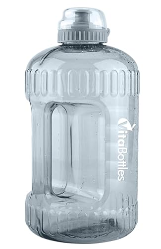 VitaBottles Gimnasio Fitness Botella para Beber 2.2 litros XXXL Libre de BPA Libre de DHEP Negro Deportes Botella para Beber Contenedor de Agua Galón de Agua