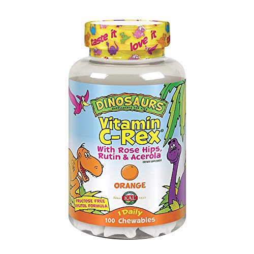 Vitamina C Rex™ | 100 Dinosaurios Masticables| Sin Gluten | Apto Para Veganos