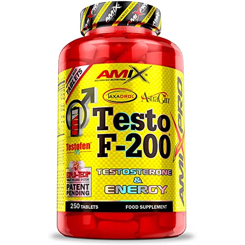 AMIX Testo F-200 - 250 Tabletas - Suplemento Alimenticio - Aumenta el Nivel de Testosterona - Aporta Fuerza Energía y Resistencia - Refuerza el Sistema Inmunológico