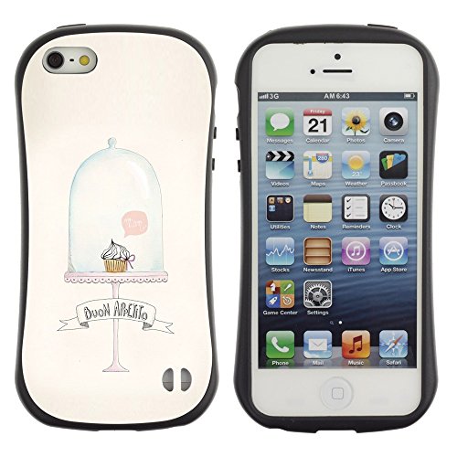 LASTONE PHONE CASE / Suave Silicona Caso Carcasa de Caucho Funda para Apple Iphone 5 / 5S / Cupcake Muffin Cute Minimalist Clean