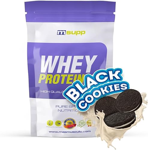 MM Supplements - Proteína Whey 80 - Bote de 1 Kg - Proteína Suero de Leche - Batido para Ganar Masa Muscular - Ayuda en la Recuperación Muscular - Sabor Black Cookies