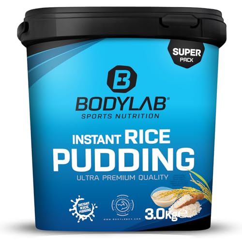 Bodylab24 Instant Rice Pudding 3kg, hecho 100% de harina de arroz, sin aditivos, el aporte de carbohidratos rápido y sabroso para la construcción de masa o antes del entrenamiento, de sabor neutro