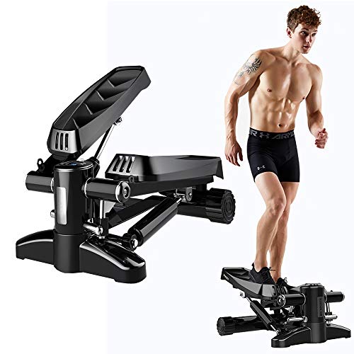 Stepper Fitness Hometrainer Stepper up-Down-Stepper con Cuerdas de Resistencia Máquina de Step Mini Stepper con Pantalla Multifuncional Carga máxima 120 kg