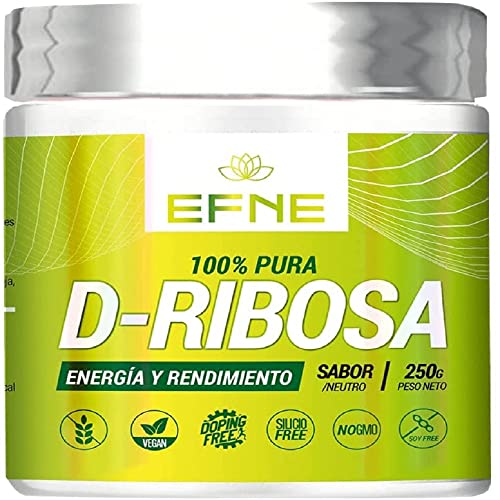 EFNE | D-RIBOSA | Ribosa en Polvo 250g | Suplemento para Energía | Energizante Natural + Rendimiento Deportivo | Vegano, Sin Gluten, Sin Lactosa ||