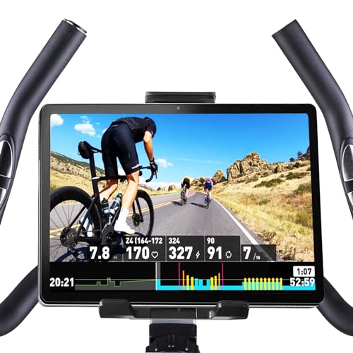 JP Sales Soporte Tablet Bicicleta estática Adaptabilidad Universal a Todos los Modelos de Tablet y Manillares Fácil Instalación Estabilidad Mejorada Ideal para Rutinas de Ejercicio y Entretenimiento