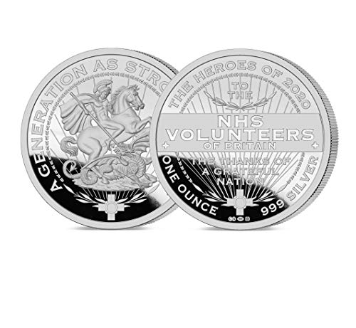 Medalla coleccionable de plata pura de los héroes de la menta de ley 2020 de los voluntarios del NHS 999 1 oz moneda